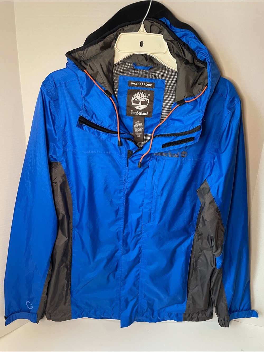 Timberland Women's Size Medium Blue Waterproof Hooded Rain Jacket